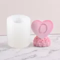 Detailansicht der Silikon-Kerzenform mit Herz-Rosen-Design und fertigem Produkt. - YT2023189 O Rose Herz