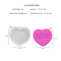 Heart shaped XOXO silicone candle mold DIY baking tool and handmade soap craft mold item. - XOXO / Clear White