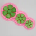 Ensemble de moules a fleurs en silicone rose avec trois tailles pour decoration de gateau et chocolat. - Feuille Florale à 3 Cavités (TC2022979)
