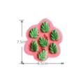 Silikon Blätter Form Detailansicht, rosa Backwerkzeug für Kuchendekoration und Schokolade. - 7-Loch Blatt (TC2022935) / Rosa
