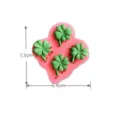 Silikon Kleeblatt Form Detailansicht, rosa Backwerkzeug, Groesse 7,5x6,4cm fuer Kuchen. - 4-Loch Vierblättriges Kleeblatt (TC2022936) / Rosa