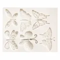 Detailansicht der Schmetterling Silikonform mit verschiedenen Hohldesigns zum Backen. - TC4000-393 / Rosa