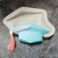 Silicone mold detail showing graduation cap shape for DIY baking and cake decoration. - Style 6 62g