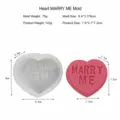 Valentine's Day heart silicone mold DIY craft candle soap mold with Marry Me lettering. - Marry Me / Clear White