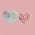 DIY Valentinstag Herz Liebe Silikonform für Duftkerzen, Kuchenbacken und Epoxidharz. - Rosen Herz Liebe(YT2023373) / Klarweiß