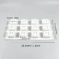 Weißer Silikon Mousse Kuchenform, 12-Mulden geriffelte quadratische Backform für Desserts. - 12-Kavitäten Quadratische Vertikalstreifen Form / Weiß