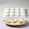 Weißes Silikon vertikale Streifen Mousse Kuchen Form Set zum Backen von DIY Desserts - 12-Kavitäten Charlotte Silikonform / Weiß