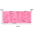 Circus silicone fondant mold detail with dimensions and animal baking cavity designs. - Circus 2