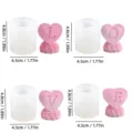 Silicone candle mold DIY love heart rose pillar aromatherapy craft handmade mold set 4pcs - YT2023191-1