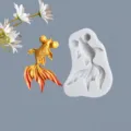 Goldfisch Silikonform für Fondant Kuchen Backen, Schokolade Deko und DIY Werkzeug. - 194567 / Off-White