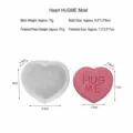 Heart silicone mold DIY baking tool Valentine's day candle soap making craft mold - Hug Me / Clear White