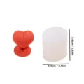 Silicone candle mold DIY heart shaped pillar aromatic wax soap crafting mold tool dimensions - YT24342 Heart Mold with Base