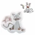 Katzen Silikonform für Fondant, 3D Tier Schokolade und Kuchen Dekoration Backwerkzeug. - Kätzchen Stil (184237) / Rosa