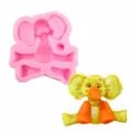 Silicone mold detail showing size and elephant fondant shape for cake baking decoration. - Elephant Style (164445)