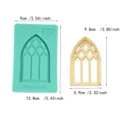 Gothic church window silicone mold and finished piece for DIY cake chocolate and fondant decor. - 194548