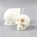 3D Totenkopf Kerze Silikonform mit vintage Blumenmuster fuer DIY Aromatherapie Wachs Gips. - Rosen Totenkopf Stil 3