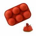 6 Cavity Half Sphere Silicone Cake Mold Baking Tray for Chocolate Mousse Pastry Dessert - TC3315-3 Small 6-Cavity Semi-Circle (Light)