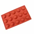 15-cavity silicone half-sphere cake baking mold, food-grade DIY chocolate ball mold. - TC2611-1 15-Cavity Semi-Circle Mold