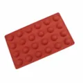 24-cavity half-sphere silicone baking mold for chocolate and cakes, red color, durable tool. - TC2614 24-Cavity Semi-Circle Mold