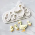 Cute duck family silicone fondant mold for cake decorating and baking crafts tools. - Duck Family Mold (YT24383)