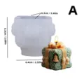Christmas scented candle silicone mold and finished gift box candle with dimension details. - YT25196 60g / Clear White