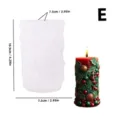 Weihnachts Stumpenkerze Silikonform DIY Gips Ornament Gießform mit fertigem Kerzen Display - YT25194-1 155g / Klarweiß