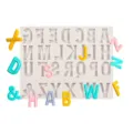 Stampo in silicone per lettere e numeri, decorazione torta e cottura cioccolato fai da te. - YT24122 Stampo in Silicone con Lettere Inglesi / Grigio chiaro