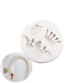 Silikonform Detailansicht mit Kronenformen und Schwanenhals Kuchendekoration Effekt Nahaufnahme - TC 4000-3 / Rosa