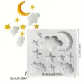 Silikonform für Kuchendekoration mit süßen Sternen, Mond und Wolken Formen, Backwerkzeug. - 174121 / Rosa