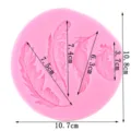 Molde de fondant de silicona con pluma rosa, decoración de pasteles DIY 10.7cm - 194575 / Rosa