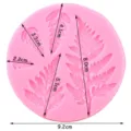 Molde de silicona de hoja rosa para tarta fondant, chocolate herramienta de hoja de helecho 9.2cm - 204510 / Rosa