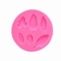 Molde de fondant de silicona de hoja redonda rosa para decoración de pasteles 10cm - 194650 / Rosa