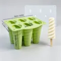 6er spiral eiscreme silikonform mit deckel für diy eismacher einfache entformung ideal - 6-Hohlraum Spirale Eiscremeform / Grün