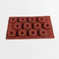 12-Cavity Silicone Donut Baking Mold Non-Stick Ring Cake Chocolate Pastry Tray 28.7x16.8cm - TC2521 12-Cavity Donut Mold