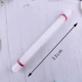 Rouleau a patisserie en plastique reglable 33cm avec bagues colorees pour cuisine SKU - PP 2.5x33cm (Avec Anneaux) / Blanc Clair