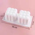 Weiße doppelte Blasen-Silikonform zum Backen, für Mousse und Kuchen, Größe 16x7,5x5,6 cm. - 228277-8 2-Kavitäten Große Würfelform