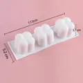 Weiße 3-Cluster Silikon Backform, Würfel Wolke Mousse Kuchenform mit Maßen 17.3x5.2x3.7cm. - 228277-10 3-Kavitäten Kleine Würfelform
