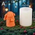 Halloween Ghost Silicone Mold Cylindrical Candle Soap Resin Casting Mold DIY Craft - YTK25026-4 / 86g Pack / Clear White