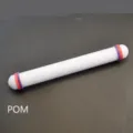Rouleau à pâtisserie en plastique POM blanc avec anneaux colorés, détail de 23 cm. - POM 23x2.5cm Avec Anneaux / Blanc