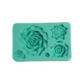 Mint green silicone rose flower mold for fondant cake decorating, chocolate and soap DIY. - Style 5