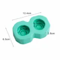 Green silicone rose flower mold, dual cavity fondant cake decorating baking tool size 12.4x6.5cm - Style 8