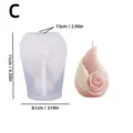 Rose flower bud silicone mold DIY scented candle soap mold with specific dimension details - YT25228 Model C Rose Mold / Clear White