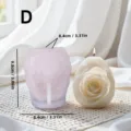 Silicone rose bud mold for DIY aromatherapy candles and handmade craft soap detail view - YT25259 Model D Rose Mold / Clear White