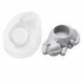 Schlafende Katze Silikonform fuer DIY Beton Harz Gips Handwerk Stiftehalter Dekoration - YT2023559 Modell B Katze Blumentopf Form / Klarweiß