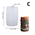 Christmas scented candle silicone mold DIY Santa tree plaster craft mold variant C 10.7cm - YT25195-2 150g / Clear White