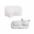 Schlafende Katze Silikonform und fertige Harz Gips Ornament DIY Stifthalter Aufbewahrung - YT24102 Katze Blumentopf Silikonform / Klarweiß