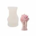 Rose couple silicone mold for DIY aromatherapy scented candles and soap making crafts. - YT25198 / Clear White