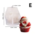 Christmas Santa silicone candle mold DIY plaster ornament baking tool festive decor size E - YT25197-1 170g / Clear White