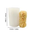 Silicone candle mold with rose relief design, easy DIY crafting tool for aromatherapy candles. - YT25423 Rose Cylindrical Mold