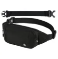 Black tactical fanny pack for men and women, multi-purpose outdoor sports waist bag chest bag. - Black